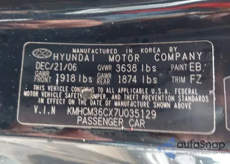 2007 Hyundai Accent Gs from USA, damaged, VIN KMHCM36CX7U035129